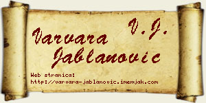 Varvara Jablanović vizit kartica